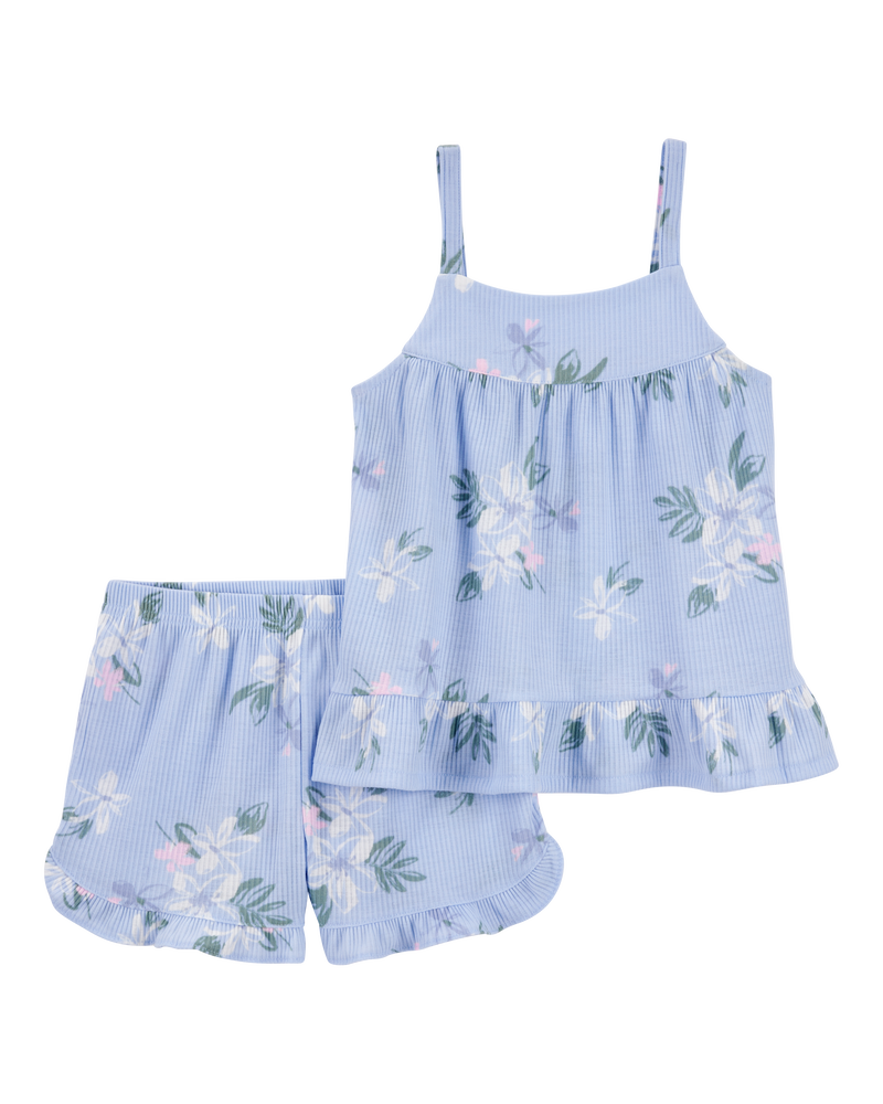 Girls 2-Piece Floral Loose Fit Pajamas, image 1 of 3 slides