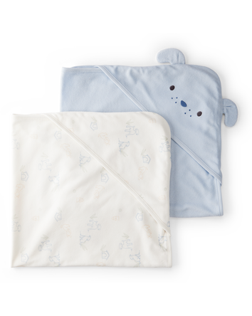 Baby 2-Pack Hooded Towels - Blue, 