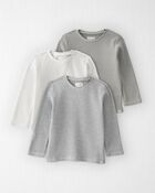 Toddler 3-Pack Waffle Knit Tops Made With Organic Cotton, image 1 of 3 slides