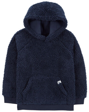 Sherpa Fleece Pullover Hoodie, 