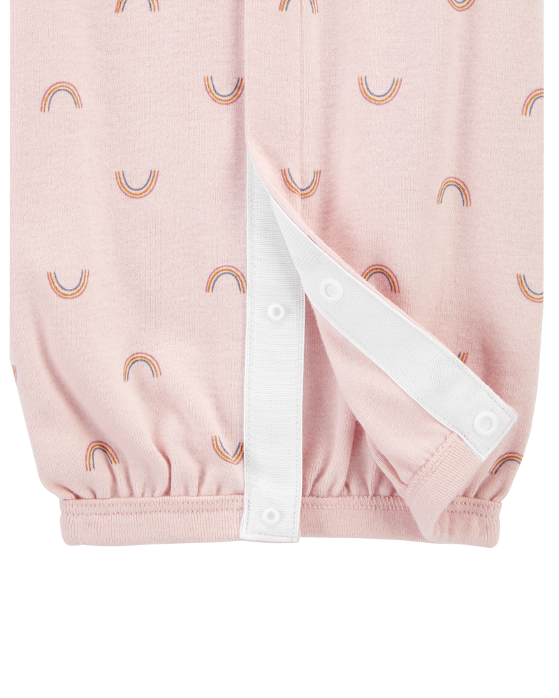 Baby Preemie Rainbow Cotton Sleeper Gown, image 4 of 6 slides