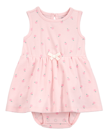 Baby Peach Print Sunsuit - Pink, 