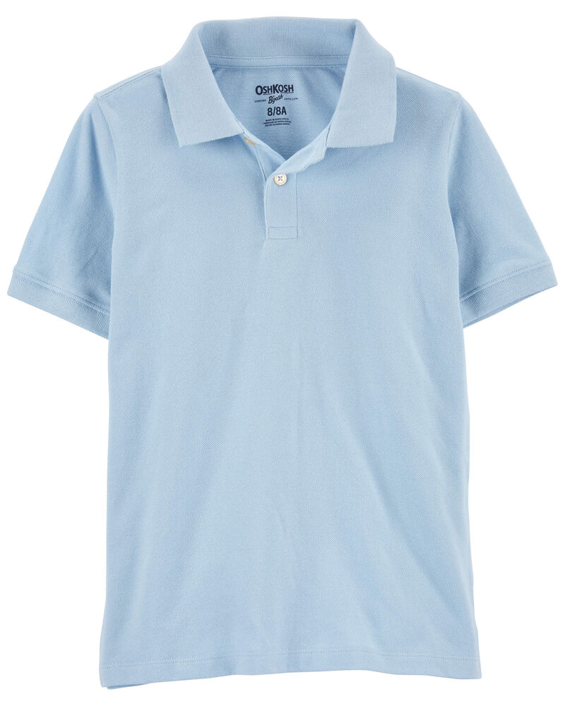 Kid Light Blue Piqué Polo Shirt, image 1 of 2 slides