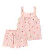 Toddler 2-Piece Flamingo Pom Pom Tank & Play Shorts Set - Pink
, image 1 of 9 slides