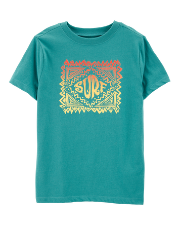 Kid Surf Short-Sleeve Graphic Tee - Turquoise , 