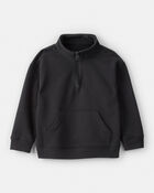 Toddler Boy Solid Fleece Quarter Zip Sweatshirt - Black, image 1 of 3 slides