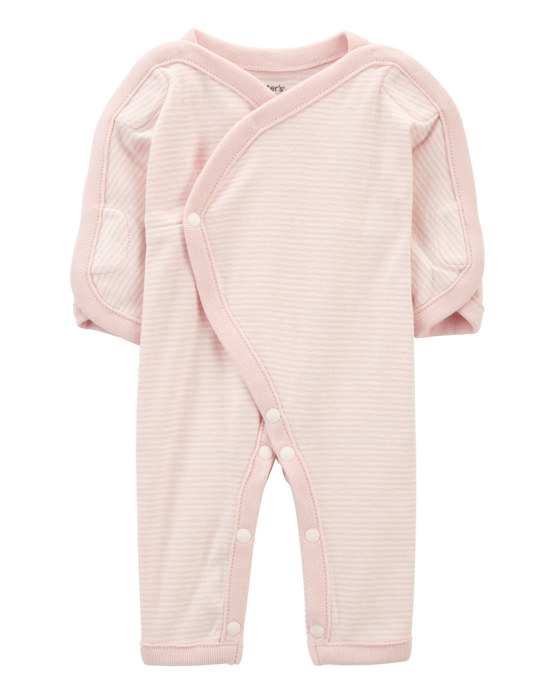 Baby Preemie Striped Cotton Sleep & Play Pajamas, image 1 of 7 slides