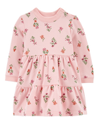 Baby Floral Print Fleece Dress, image 1 of 5 slides