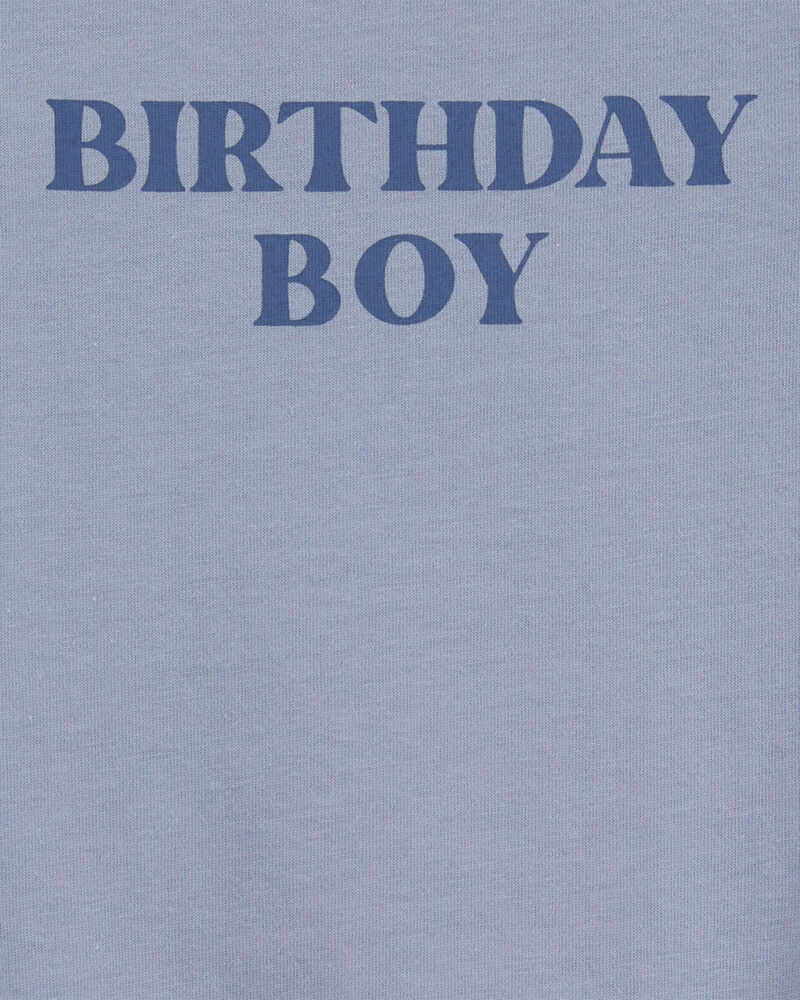 Baby Birthday Boy Short-Sleeve Bodysuit - Blue, image 2 of 3 slides