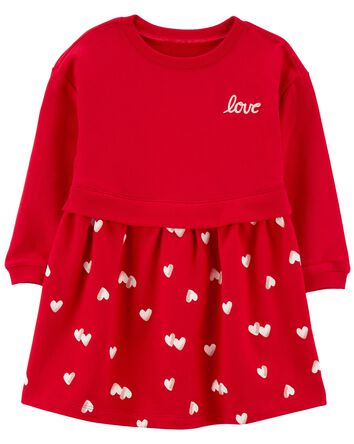 Toddler Love Hearts French Terry Dress, 