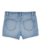 Kid Eyelet Hem Iconic Denim Short - Brit Wash, image 2 of 5 slides