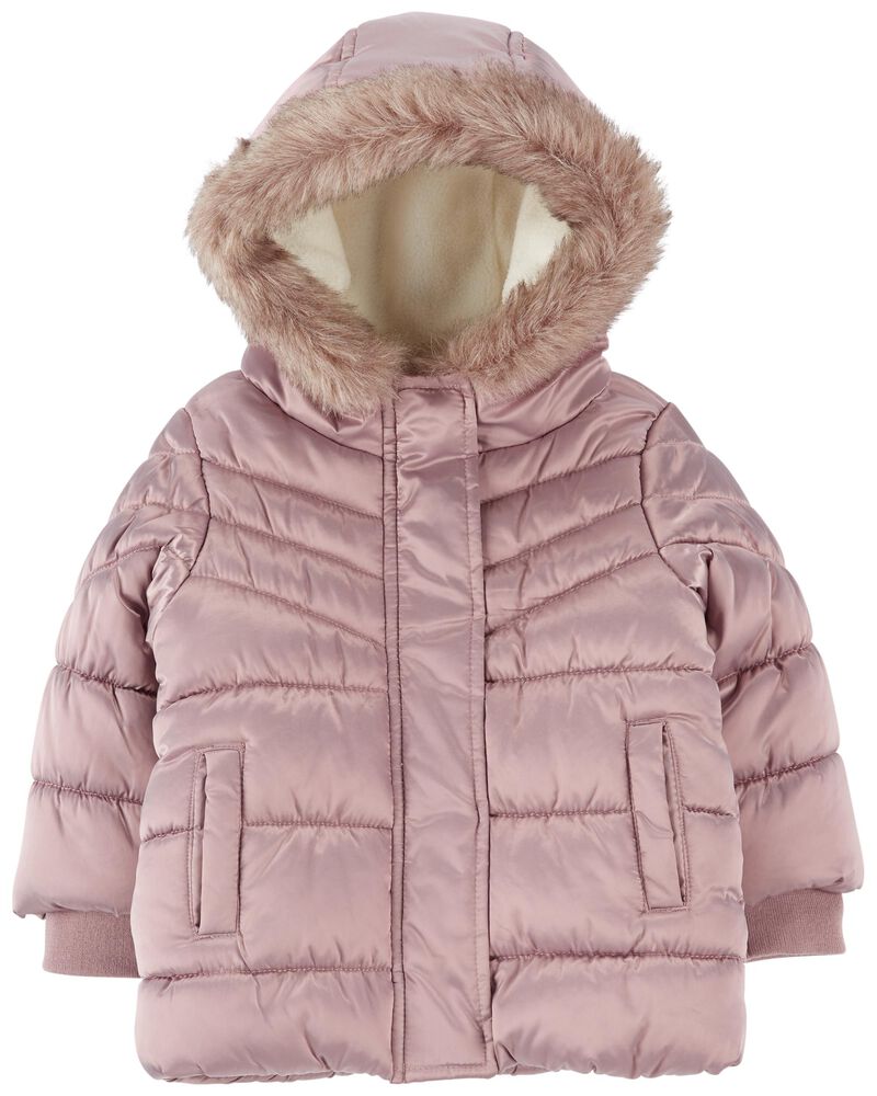 Baby Faux Fur Midweight Parka, image 1 of 3 slides