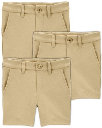 Toddler 3-Pack Stretch  Uniform Chino Shorts, 