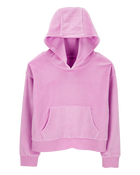 Kid Cropped Velour Hoodie, image 1 of 3 slides