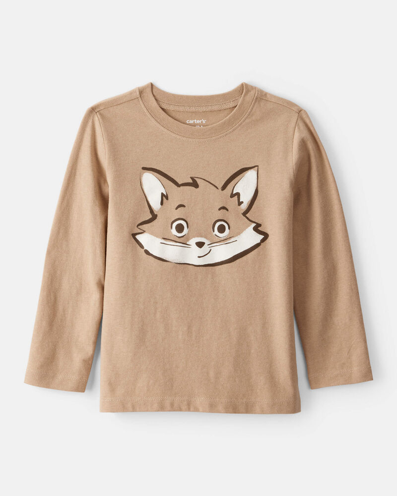 Toddler Boy Fox Long-Sleeve Graphic Tee - Brown, image 1 of 3 slides