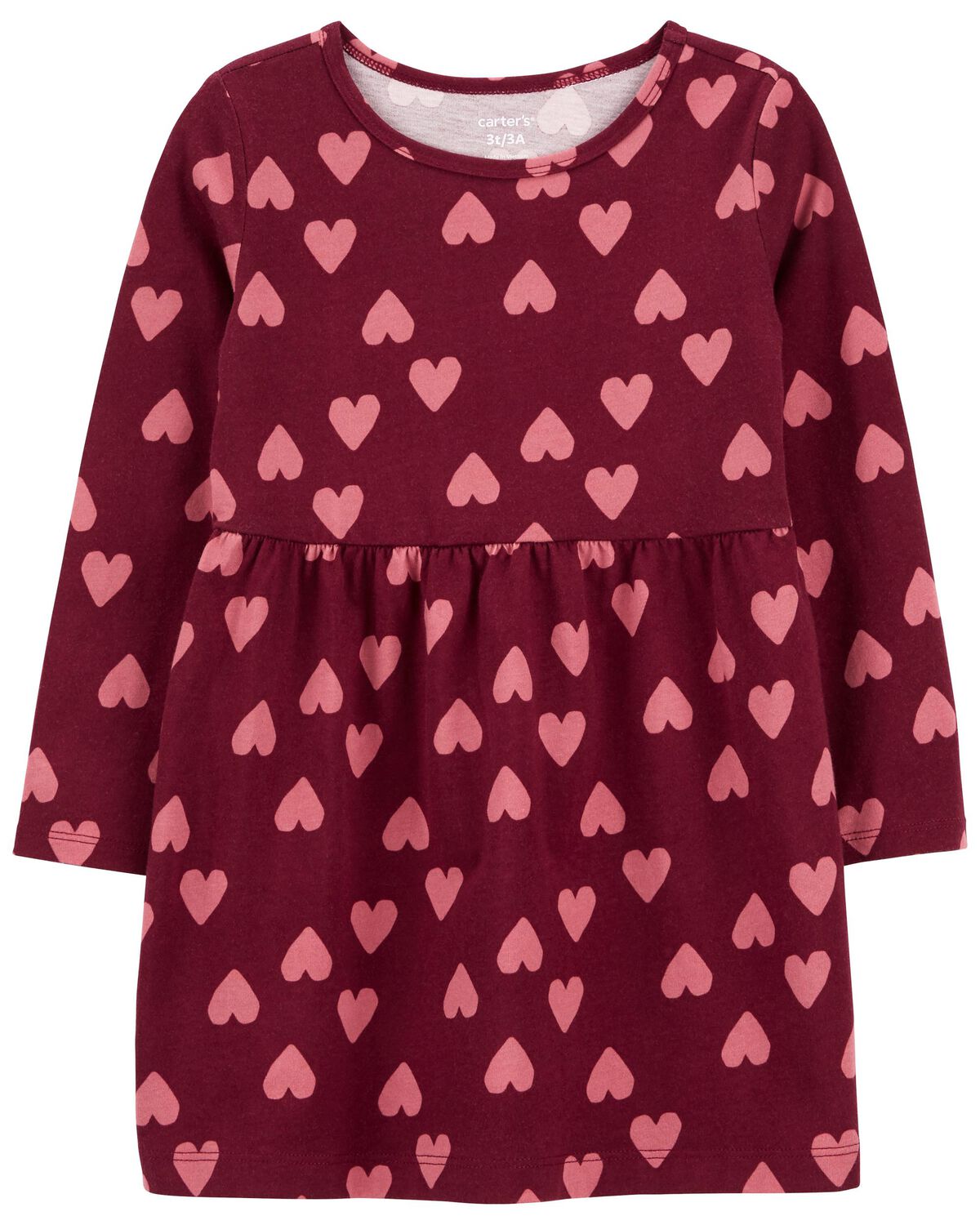 Pink Toddler Heart Jersey Dress
