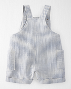 Baby Organic Cotton Checkered-Print Shortalls, image 2 of 4 slides