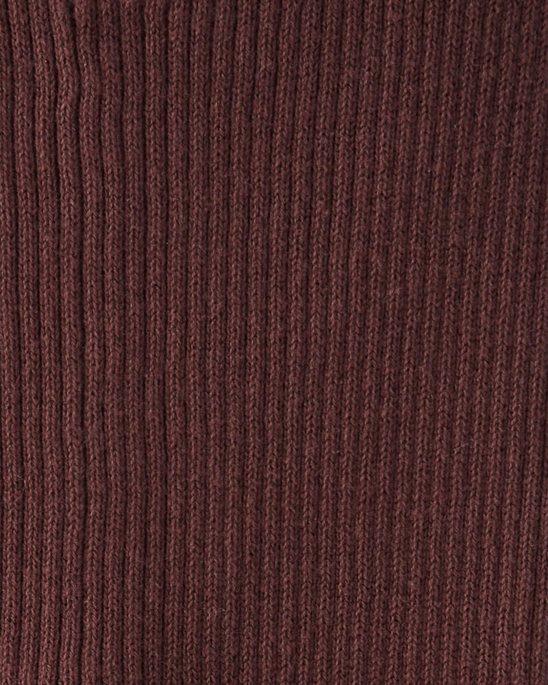Baby Organic Cotton Sweater Knit Rib Leggings in Deep Burgundy, image 2 of 3 slides