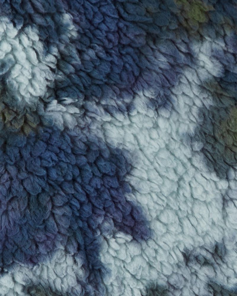 Boys Tie Dye Sherpa Knit Jacket - Navy, image 3 of 4 slides