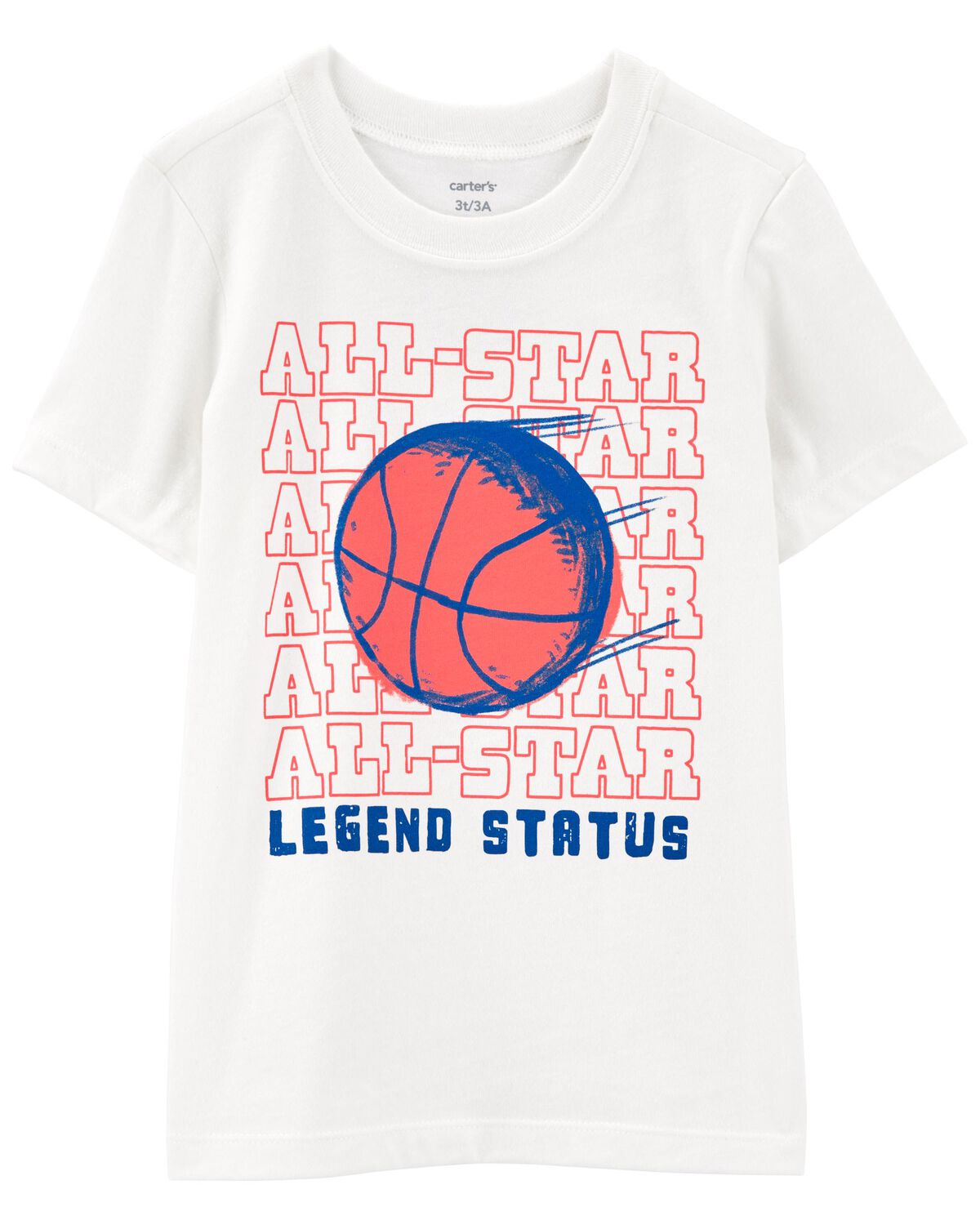 White Toddler Basketball Jersey Tee