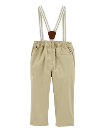 Baby Twill Suspender Pants, 