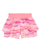 Kid Flowy Tie-Dye Layered Flip Short - Orange/Pink, image 1 of 6 slides