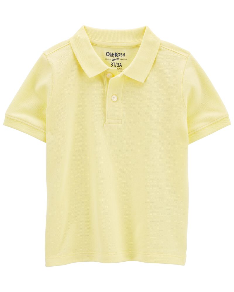 Toddler Yellow Piqué Polo Shirt, image 1 of 3 slides