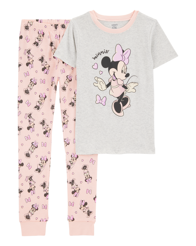 Kid Minnie Mouse Snug Fit Cotton 2-Piece Pajamas, image 1 of 3 slides