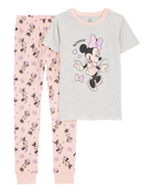 Kid Minnie Mouse Snug Fit Cotton 2-Piece Pajamas, image 1 of 3 slides