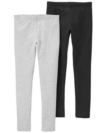 Kid 2-Pack Black & Gray Leggings, 