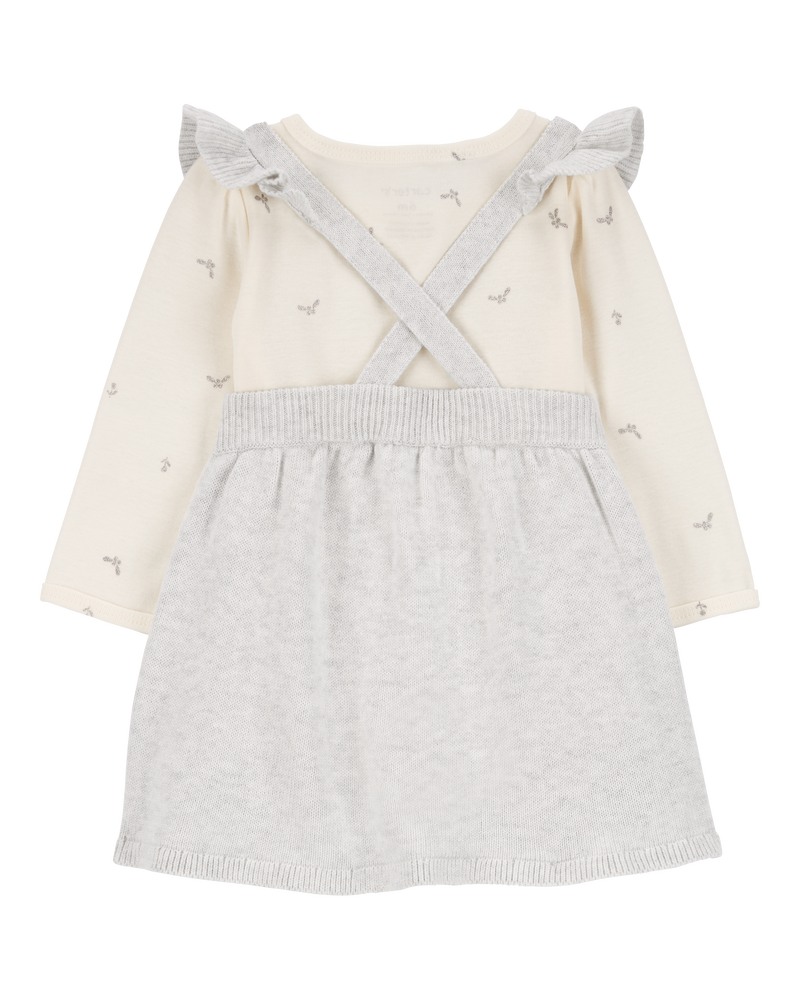 Baby Girl 2-Piece Long-Sleeve Bodysuit & Sweater Knit Jumper Set, image 2 of 6 slides