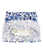 Baby Floral Linen Look-Alike Pull-On Skort - Blue, image 2 of 4 slides