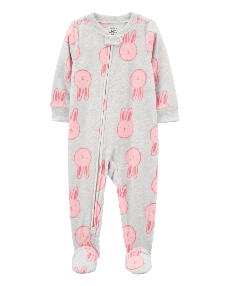 Toddler 1-Piece Animals Fleece Footie Pajamas, image 1 of 4 slides