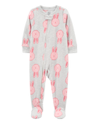 Toddler 1-Piece Animals Fleece Footie Pajamas, image 1 of 4 slides