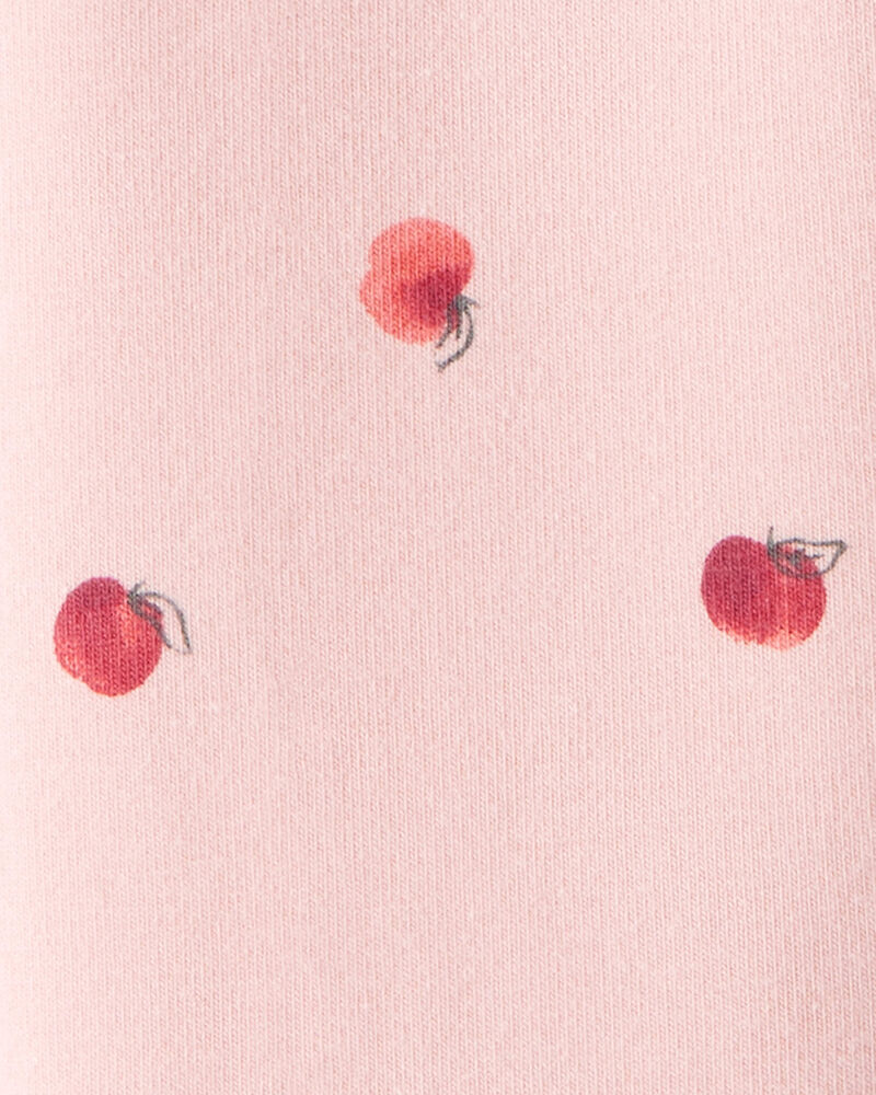 Toddler Girl Cotton Apple Stretch Leggings - Pink, image 3 of 4 slides