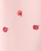 Toddler Girl Cotton Apple Stretch Leggings - Pink, image 3 of 4 slides