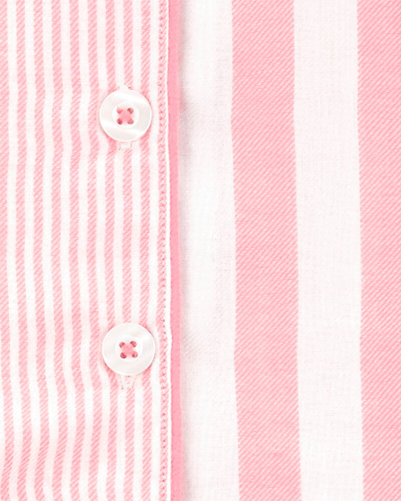 Toddler 2-Piece Striped Woven Coat-Style Pajamas, image 2 of 3 slides