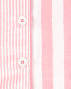 Toddler 2-Piece Striped Woven Coat-Style Pajamas, image 2 of 3 slides