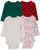 Baby 4-Pack Long-Sleeve Original Bodysuits, image 1 of 7 slides