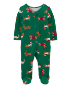 Baby Christmas Dog Zip-Up PurelySoft Sleep & Play Pajamas, image 1 of 6 slides