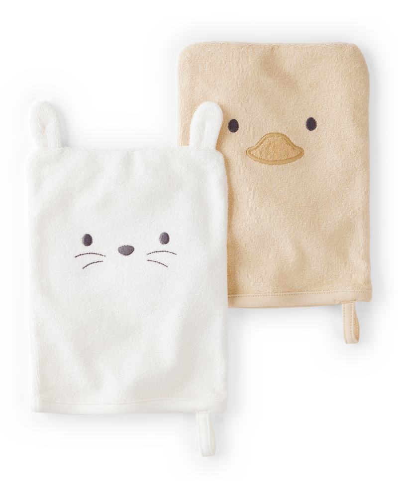 Baby 2-Pack Wash Cloths - Yellow, image 1 of 1 slides