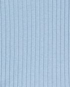 Baby Solid Ribbed Cotton Blend 2-Piece Pajamas - Blue, image 2 of 3 slides