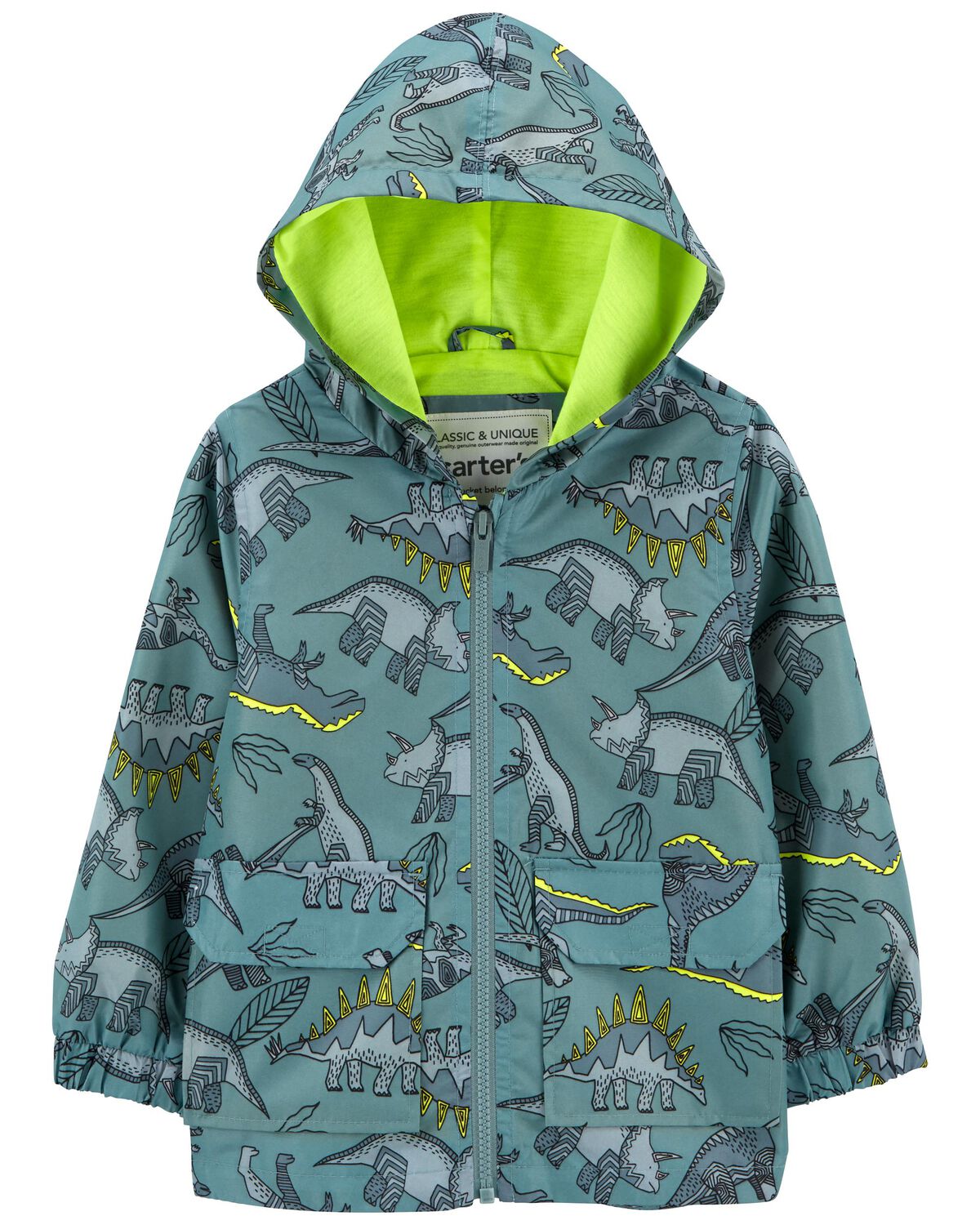Green Baby Dinosaur Rain Jacket | carters.com