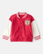 Baby Boy Bear Varsity Jacket - Red/Ivory, image 1 of 4 slides