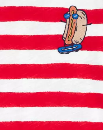Kid Striped Hot Dog Graphic Tee, 
