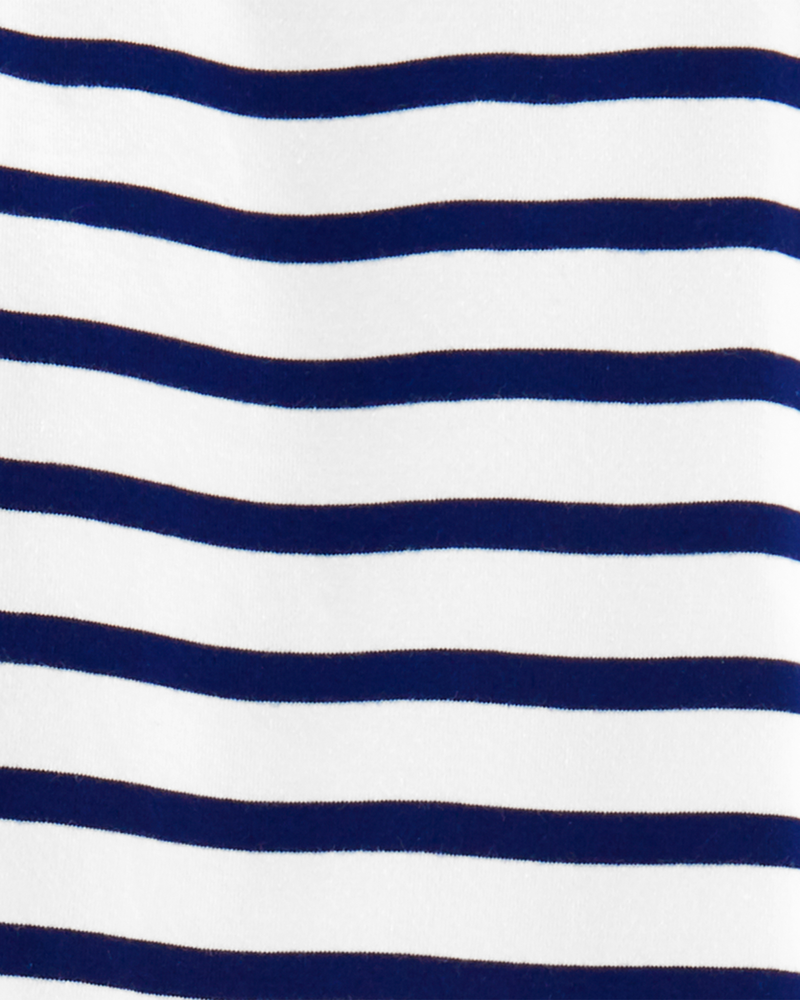 Girls Striped Cotton Stretch Leggings, image 2 of 3 slides