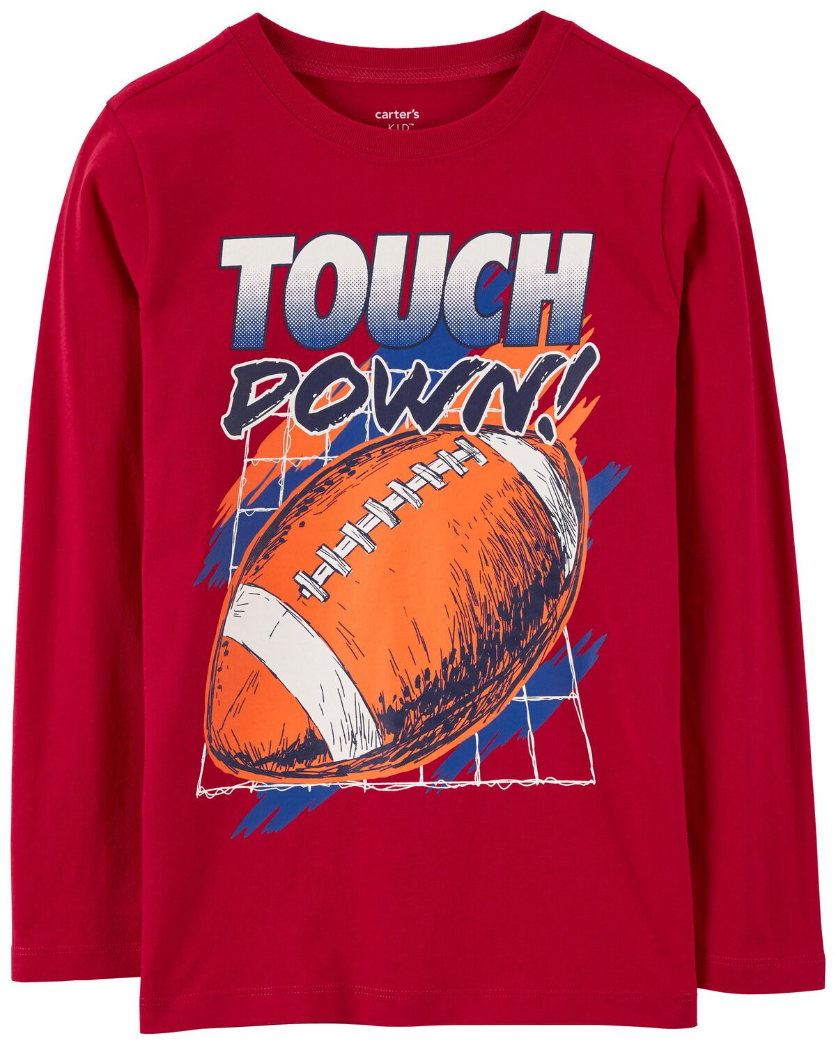 Red Kid Touchdown Football Graphic Tee