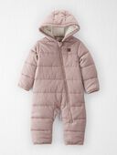 Plum Taupe - Baby Recycled Quilted Puffer One-Piece
