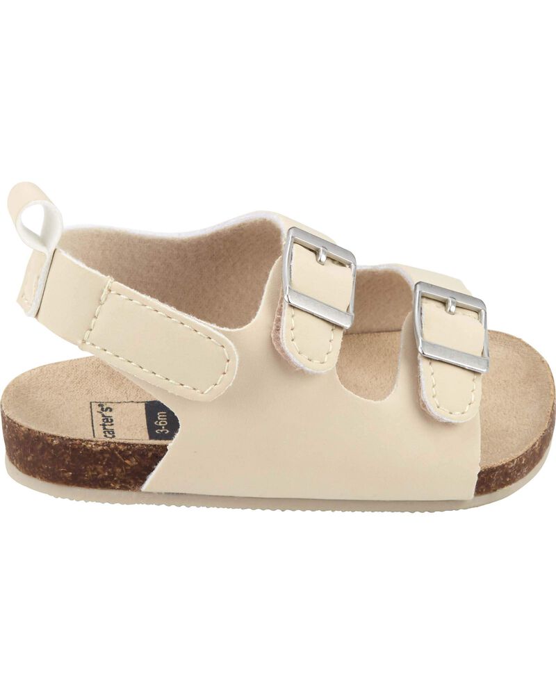 Baby Buckle Faux Cork Sandals, image 2 of 6 slides