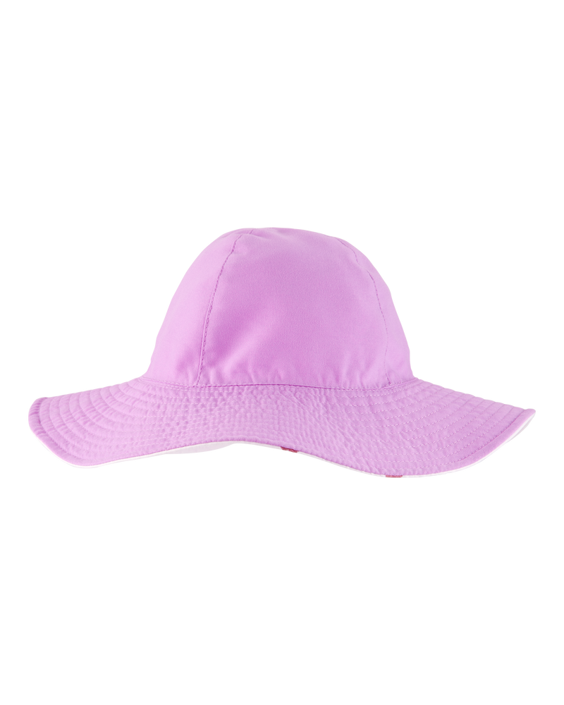 Toddler Heart Print Reversible Swim Hat - Purple, image 2 of 3 slides